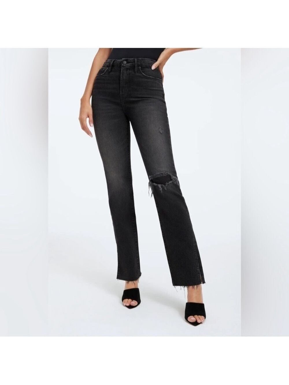 Good American Good Boy Jeans Black220 Size 24 NWT
